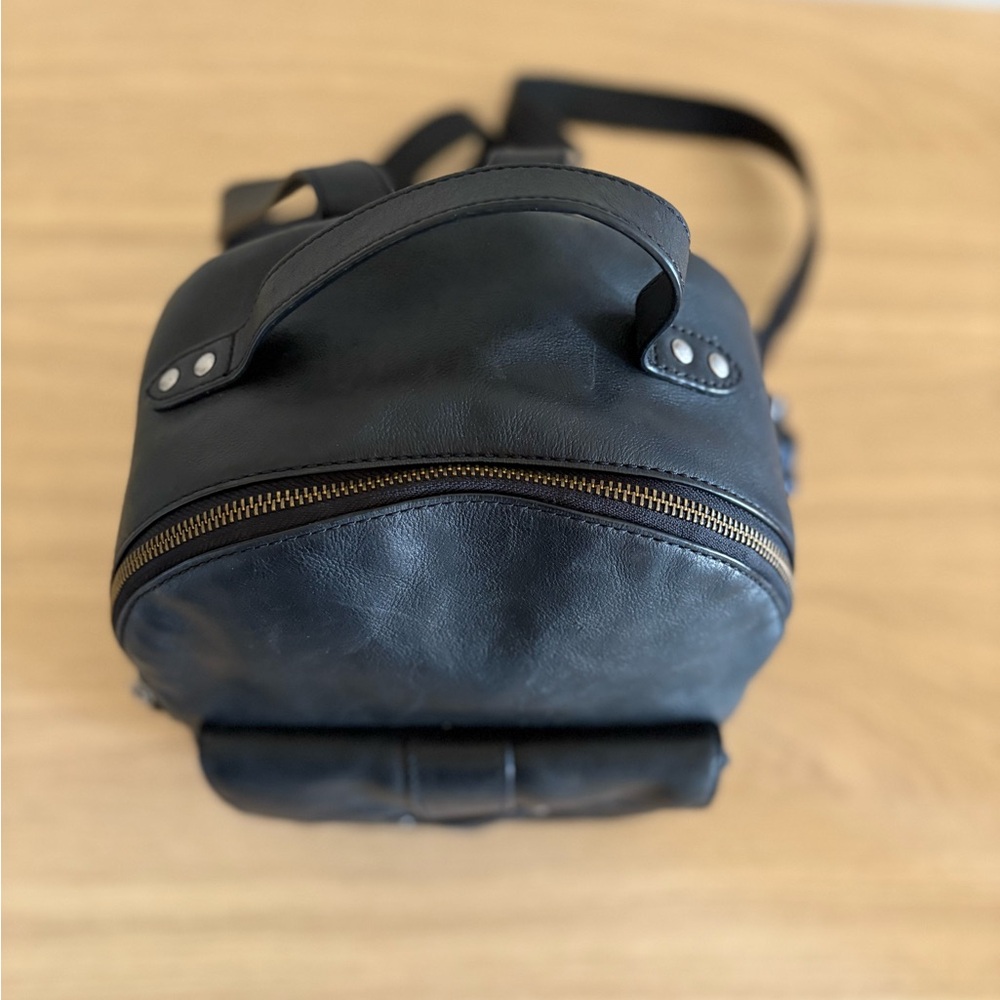 Frye Mini Olivia Black Leather Backpack - Picture 6 of 16